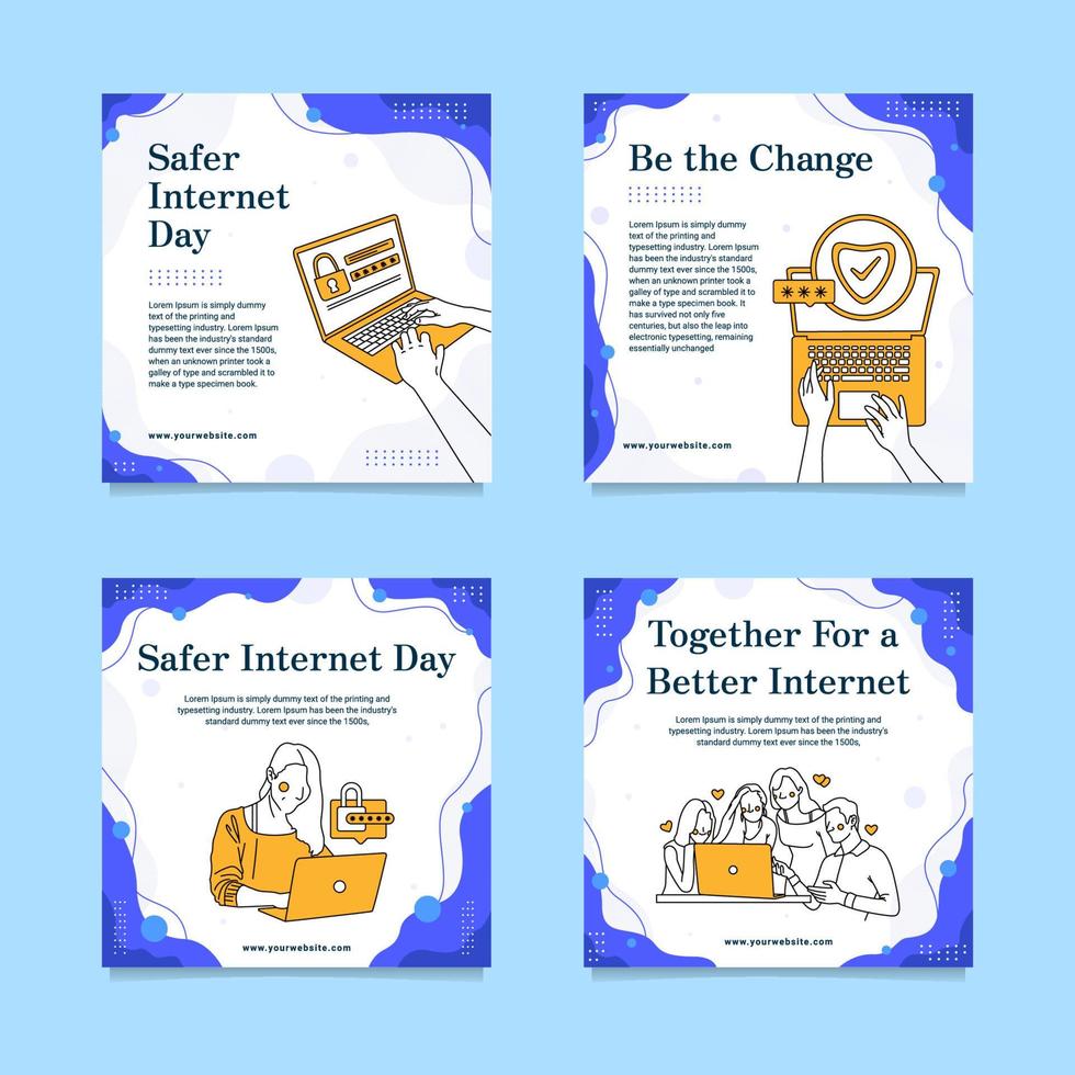 Safer Day Social Media Post Set 4657260 Vector Art at Vecteezy