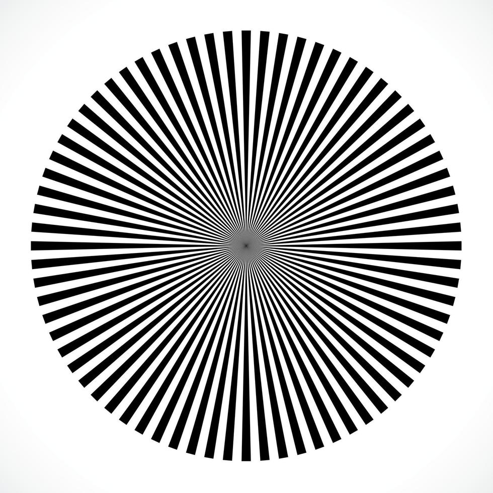 Rays, beams element. Sunburst, starburst shape on white. Circular geometric. Abstract circular geometric shape. illustration - Vector