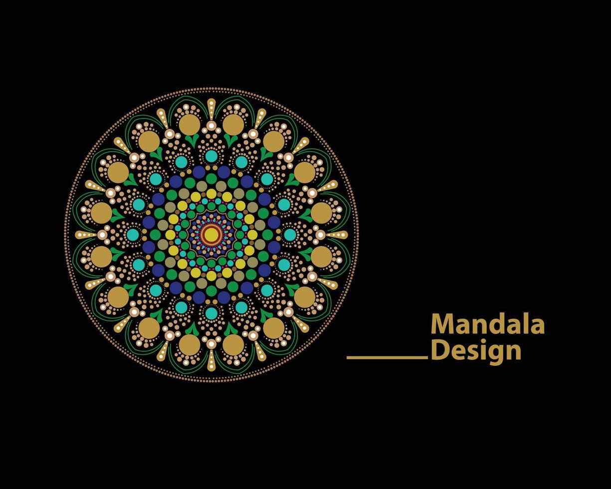 Luxury mandala design background in gold color Vector Illustration