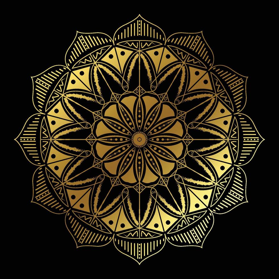 Luxury mandala design background in gold color Vector Illustration