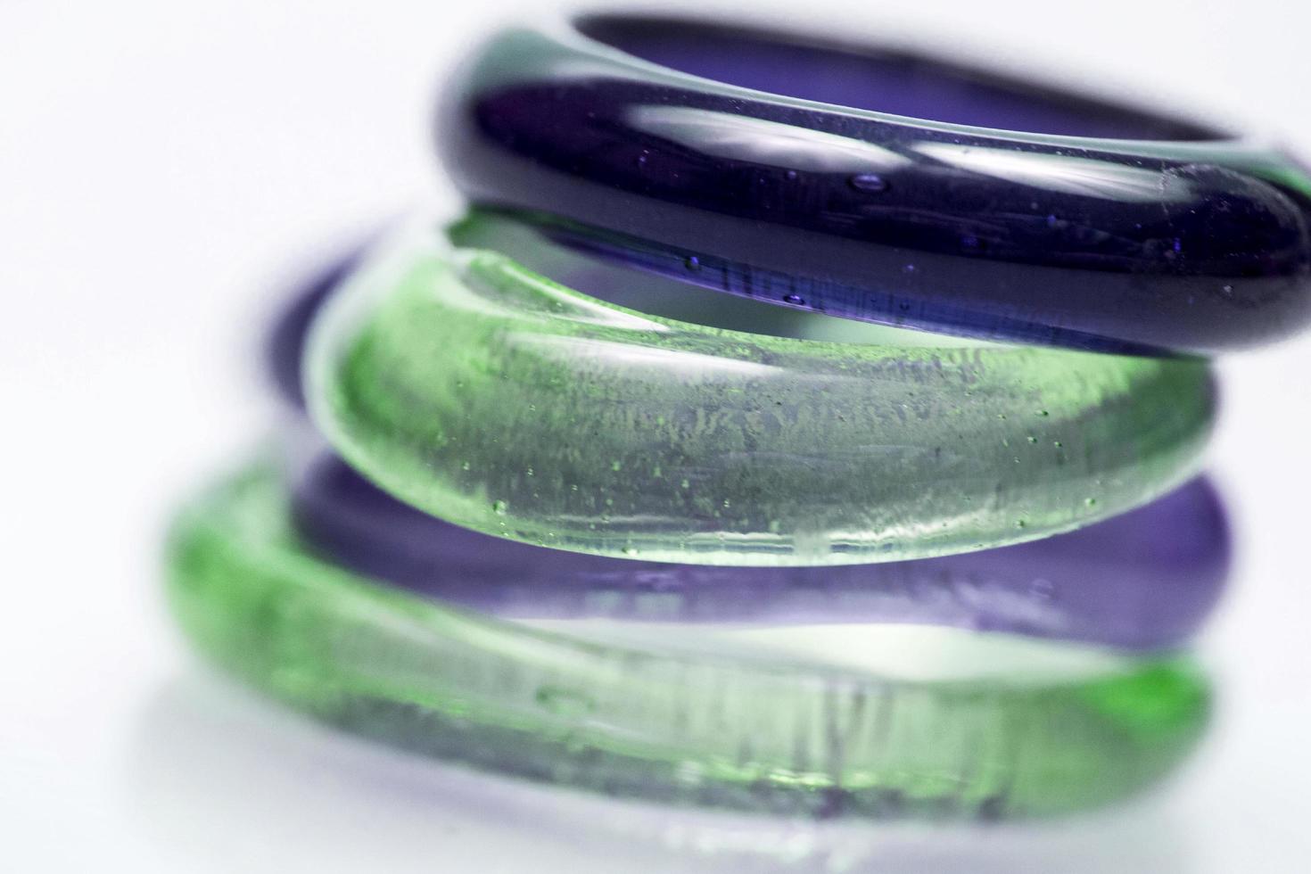 artistic light green beautiful modern rings circle curved texture on artistic white. photo