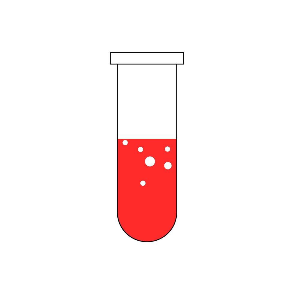 Test tube with chemicals. Test tube icon. vector
