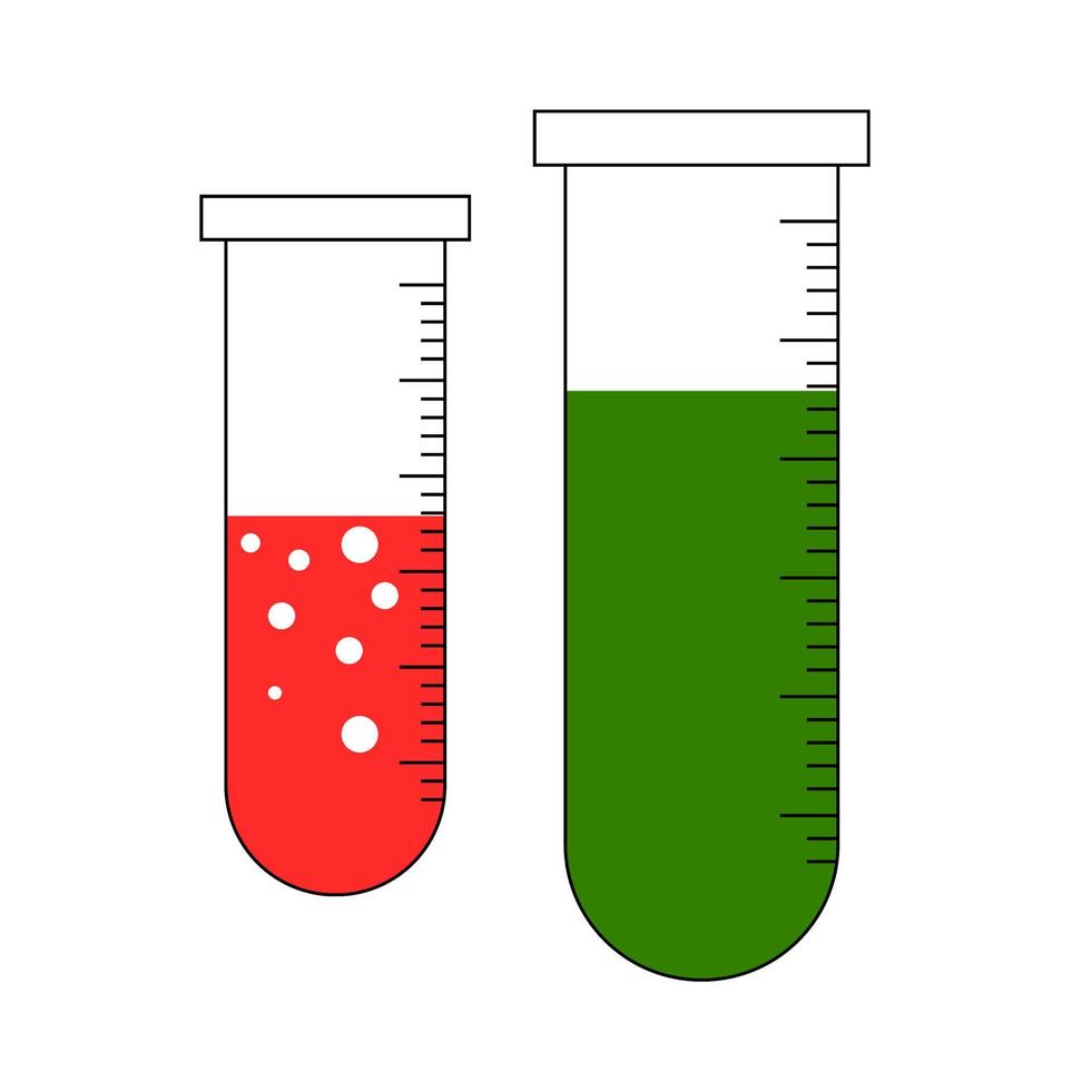 Test tube with chemicals. Test tube icon. vector