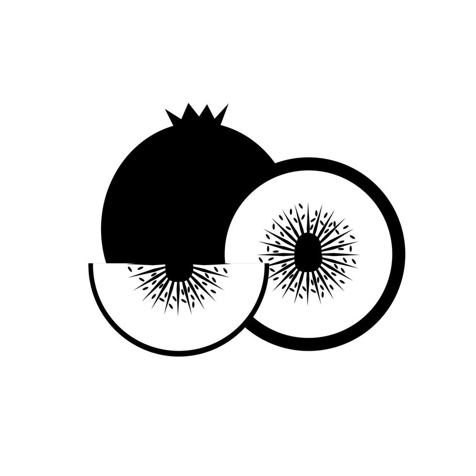 Kiwi fruit silhouette. Kiwi fruit vector. vector