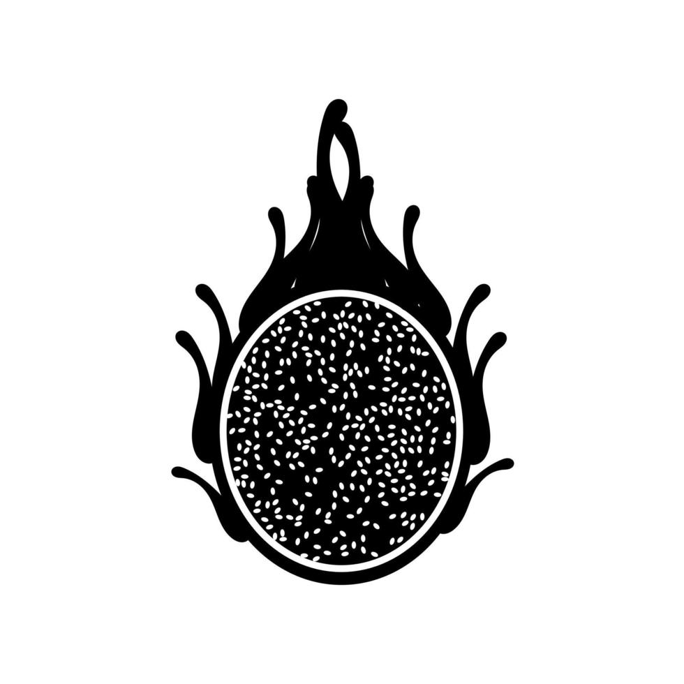 Dragon fruit silhouette. Dragon fruit vector. vector