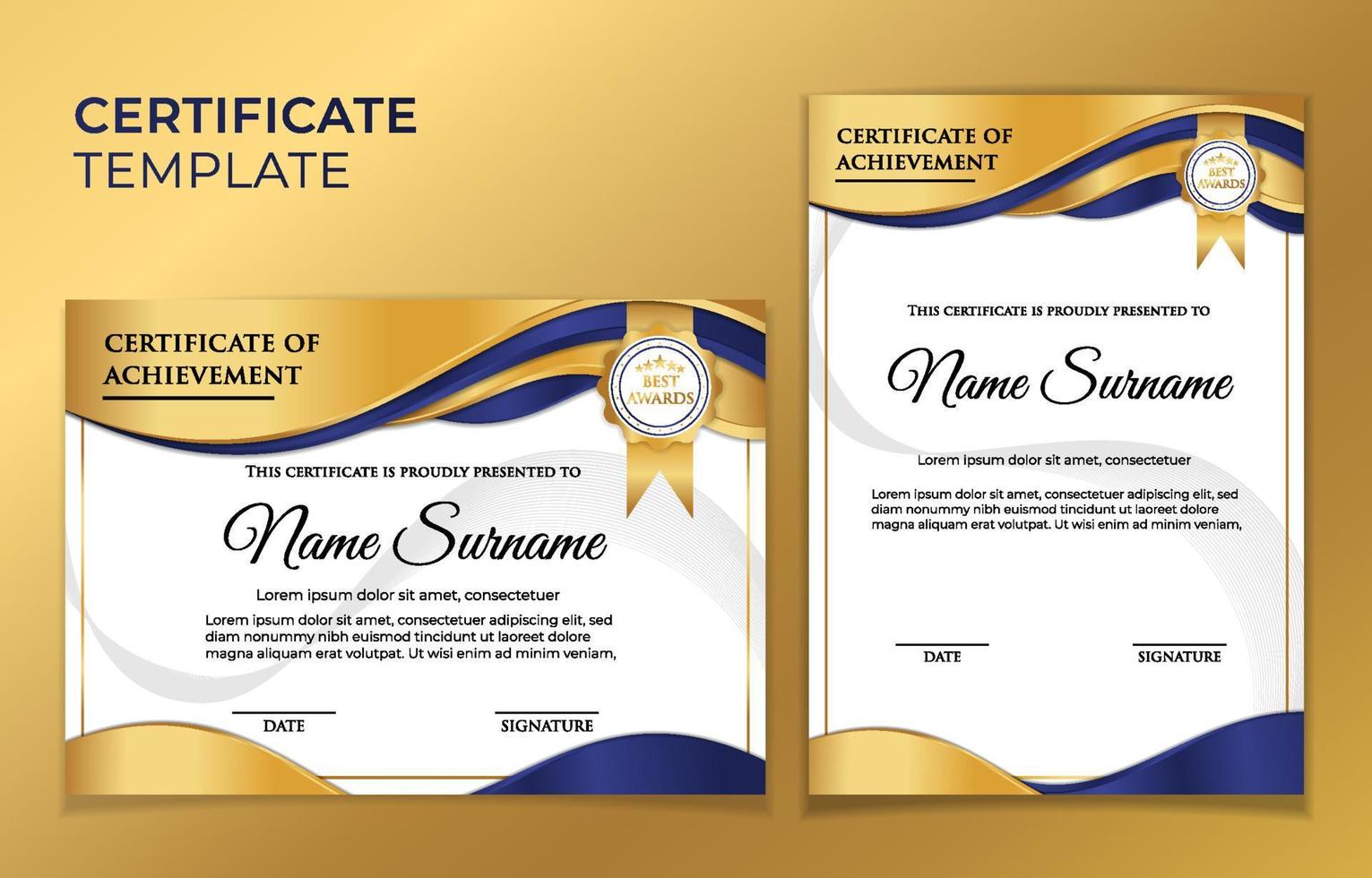 Luxury Certificate of Achievement vector