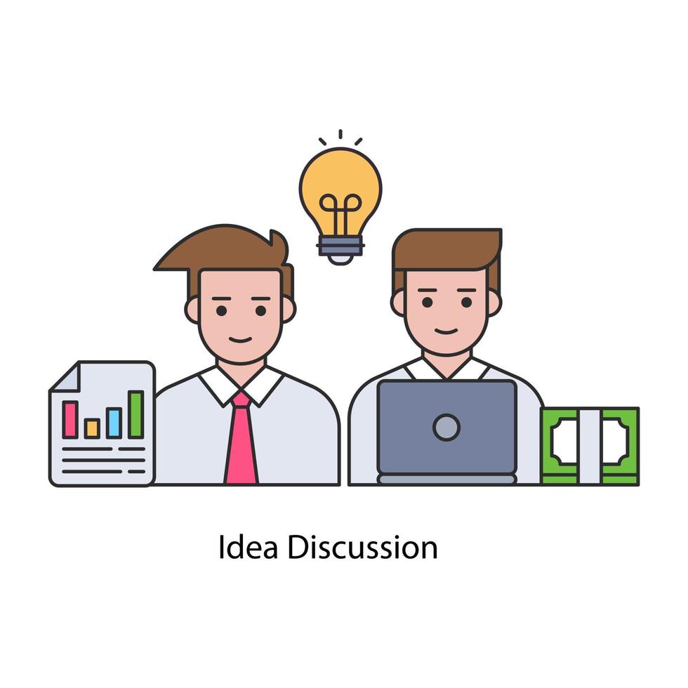 Modern design illustration of idea discussion vector