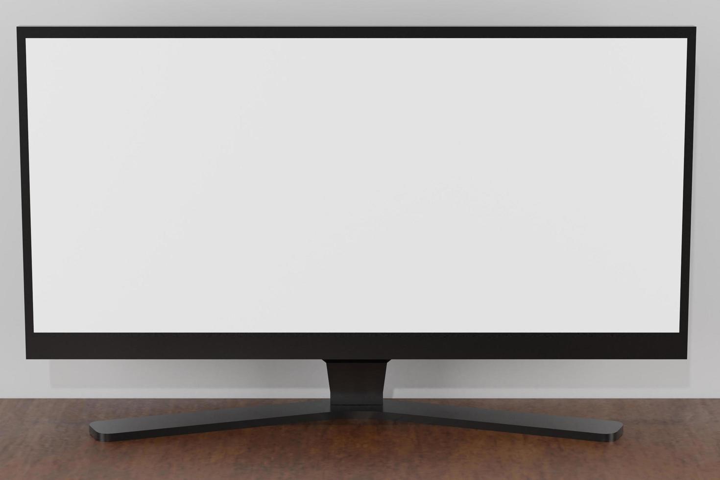 3D Rendering of blank white monitor. Perfect for Background, Mock Up and Advertisement Object. photo