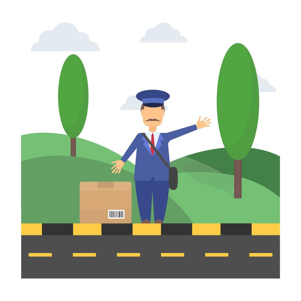 Trendy Postman Concepts vector