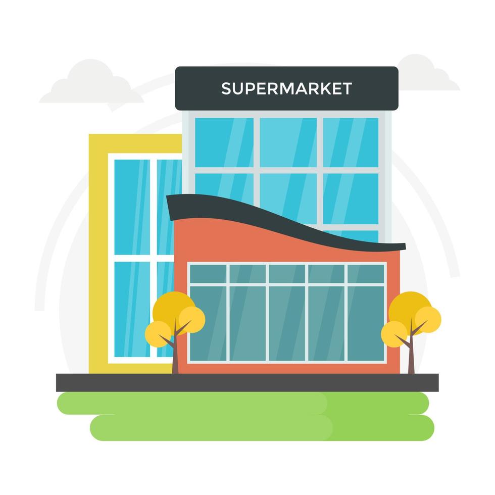 conceptos de supermercado de moda vector