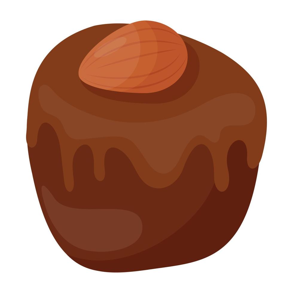 conceptos de chocolate con almendras vector