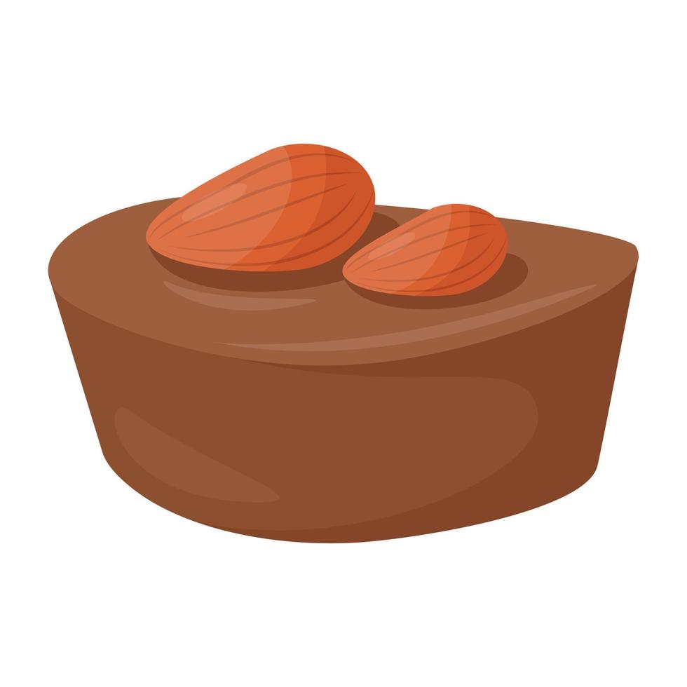 conceptos de chocolate con almendras vector