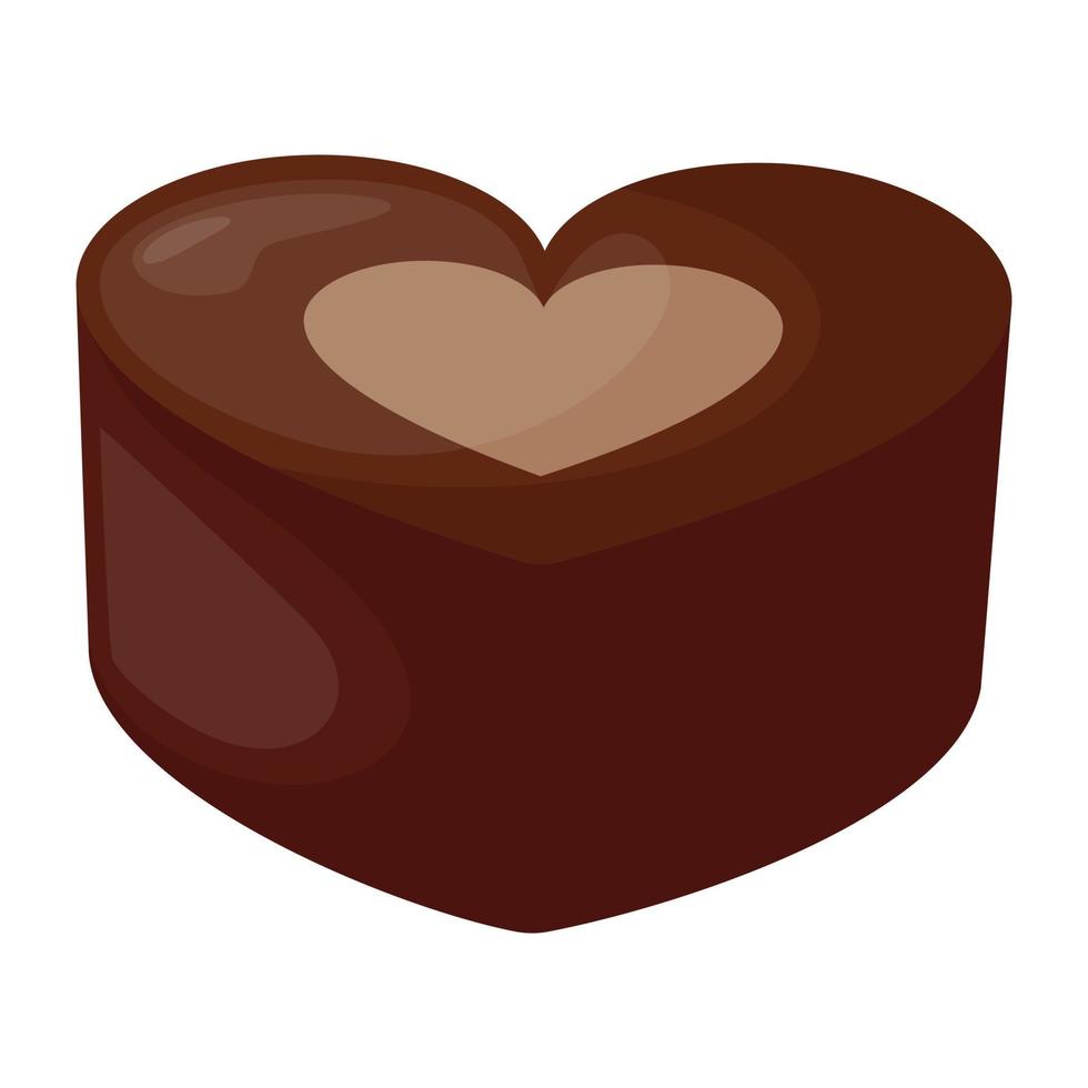 conceptos de chocolate corazón vector