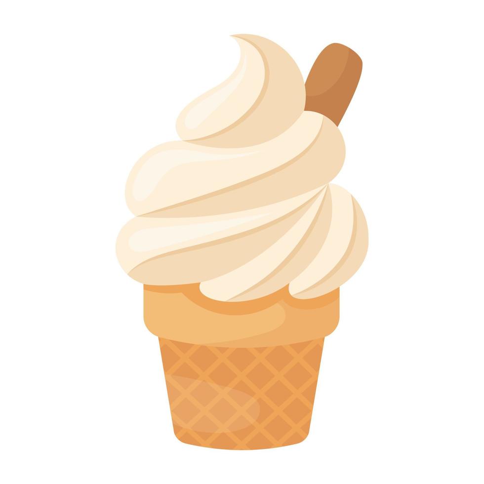 conceptos de helado de vainilla vector