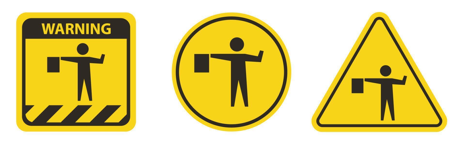 Flagger Ahead Symbol Sign Isolate on White Background,Vector Illustration vector