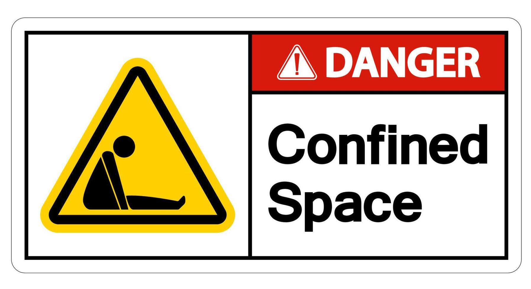 Caution Confined Space Symbol Sign Isolated On White Background vector