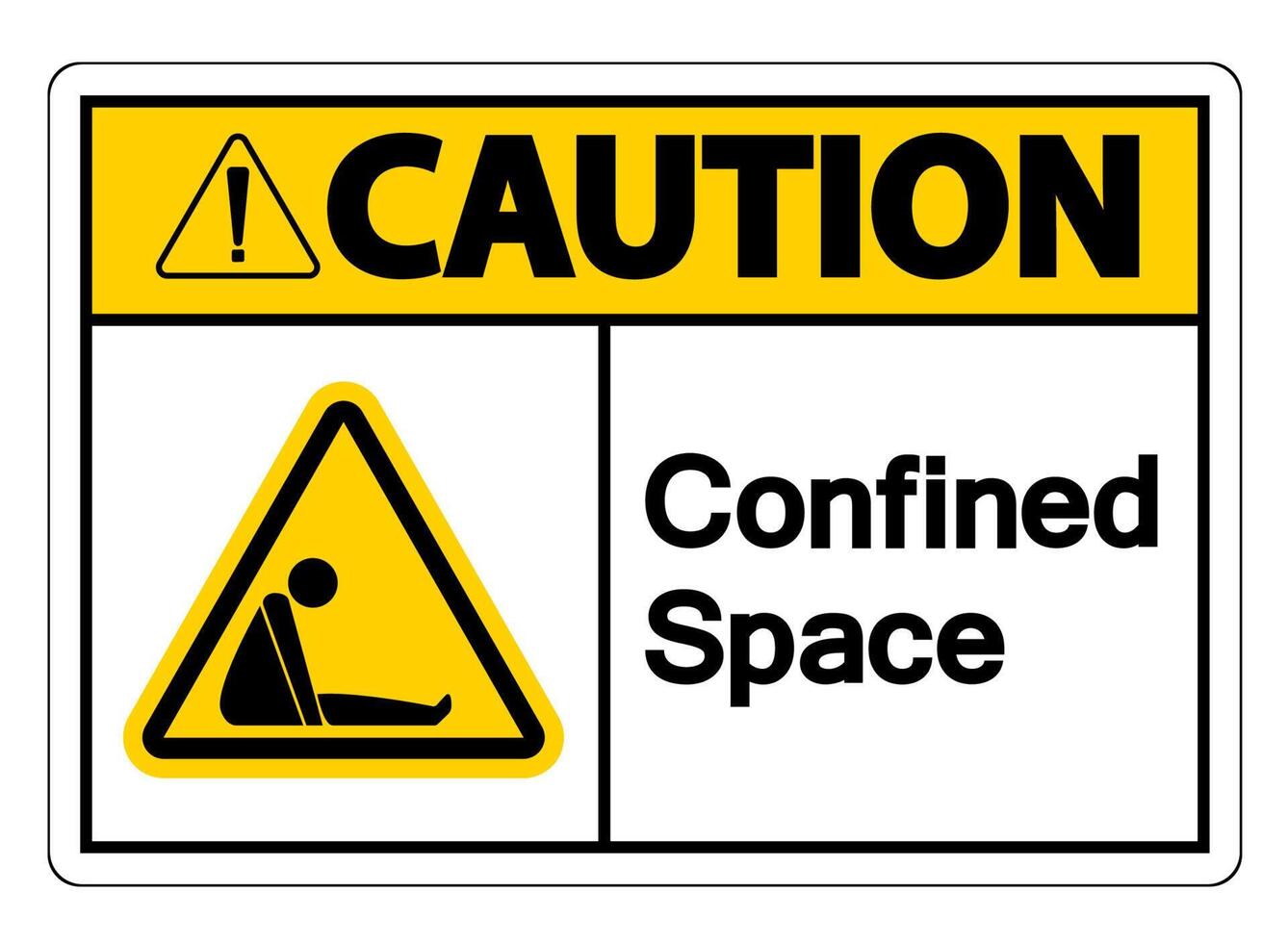 Caution Confined Space Symbol Sign Isolated On White Background vector