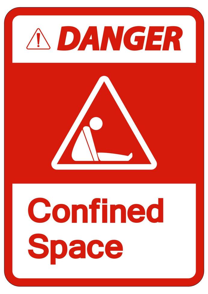 Caution Confined Space Symbol Sign Isolated On White Background vector