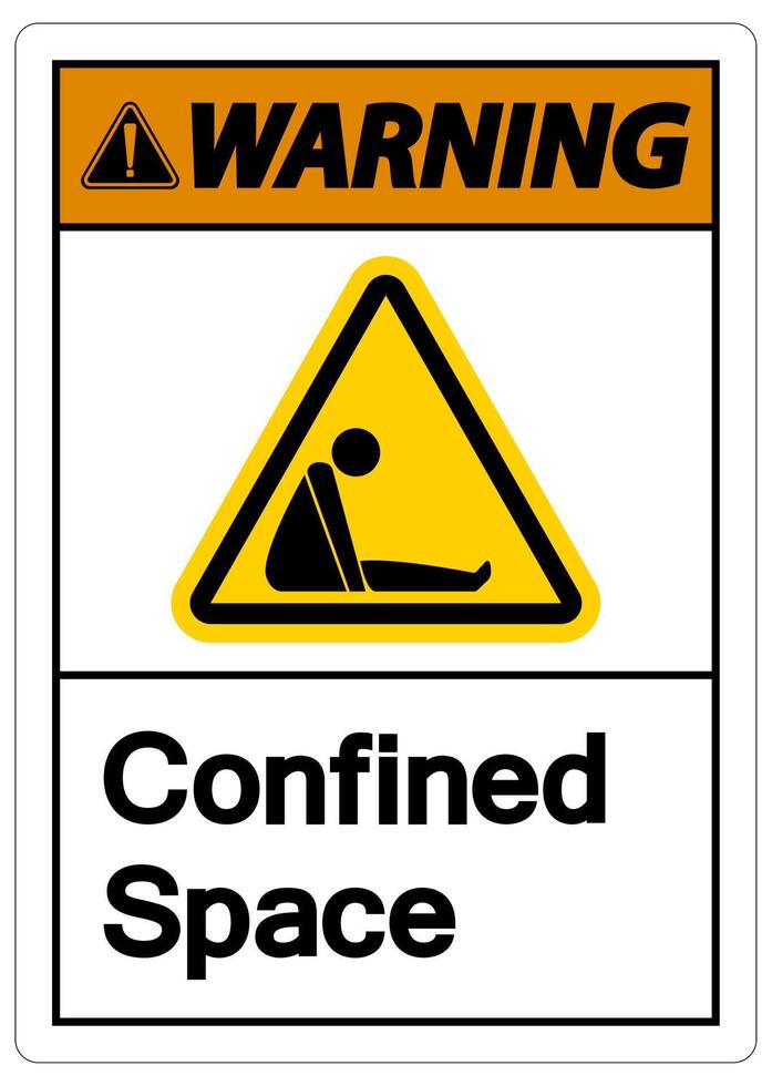 Caution Confined Space Symbol Sign Isolated On White Background vector