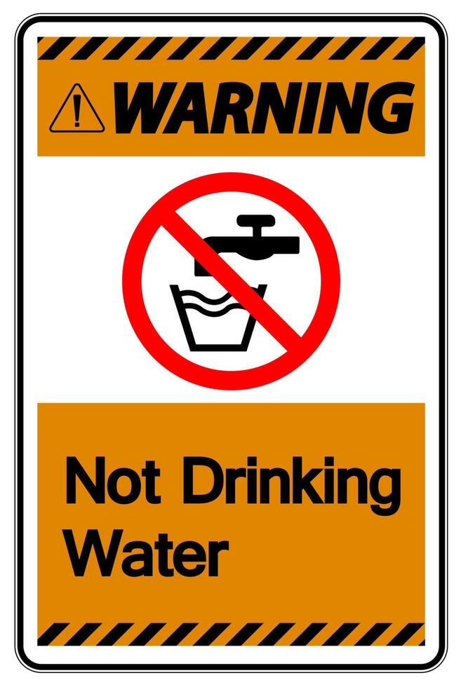Caution Not Drinking Water Sign vector