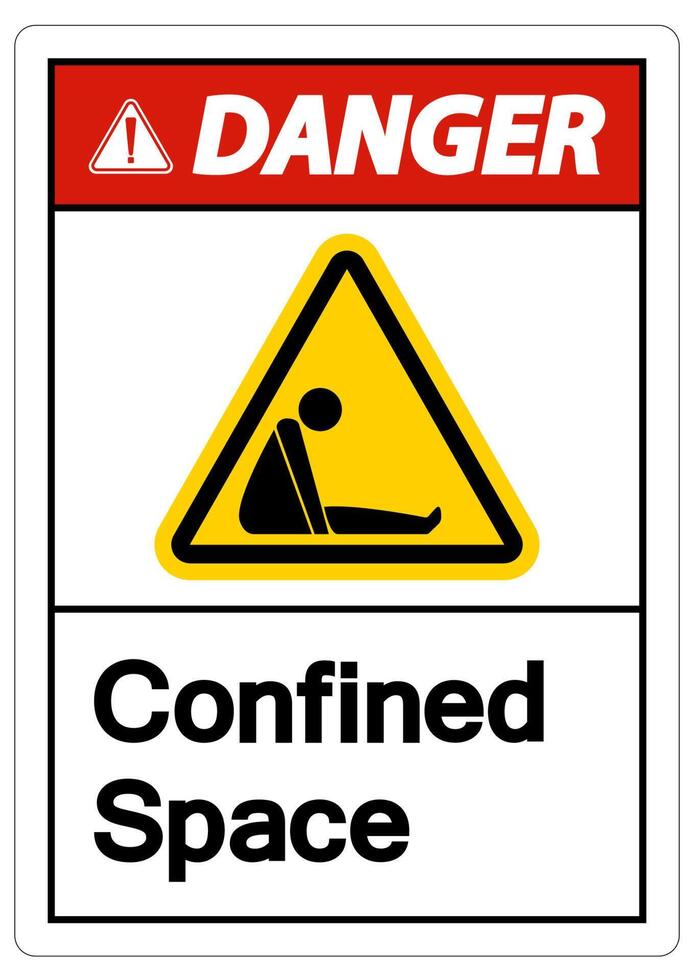 Caution Confined Space Symbol Sign Isolated On White Background vector