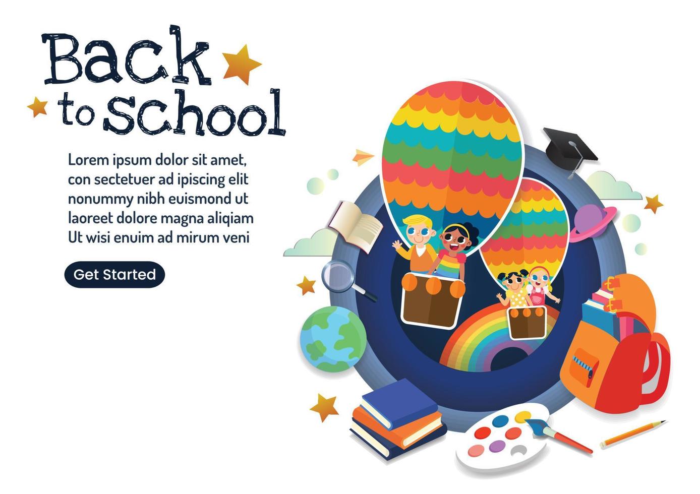 back to school banner design vector