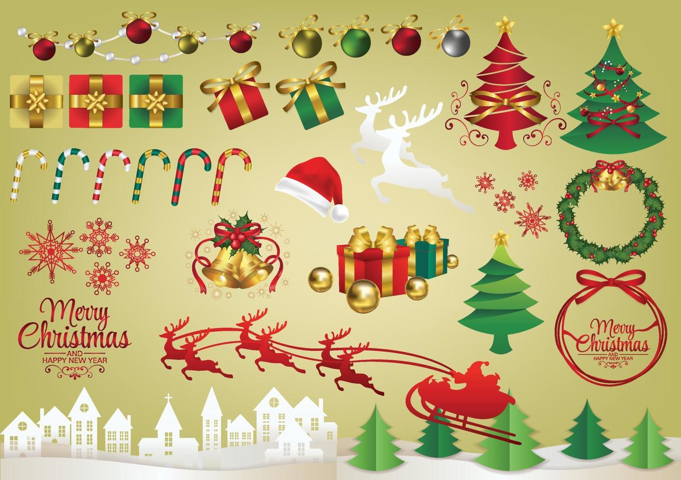 christmas elements for vector design