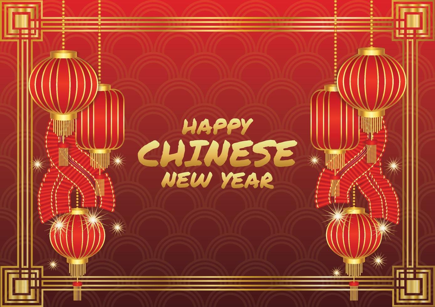 vector de fondo rojo de arte de año nuevo chino
