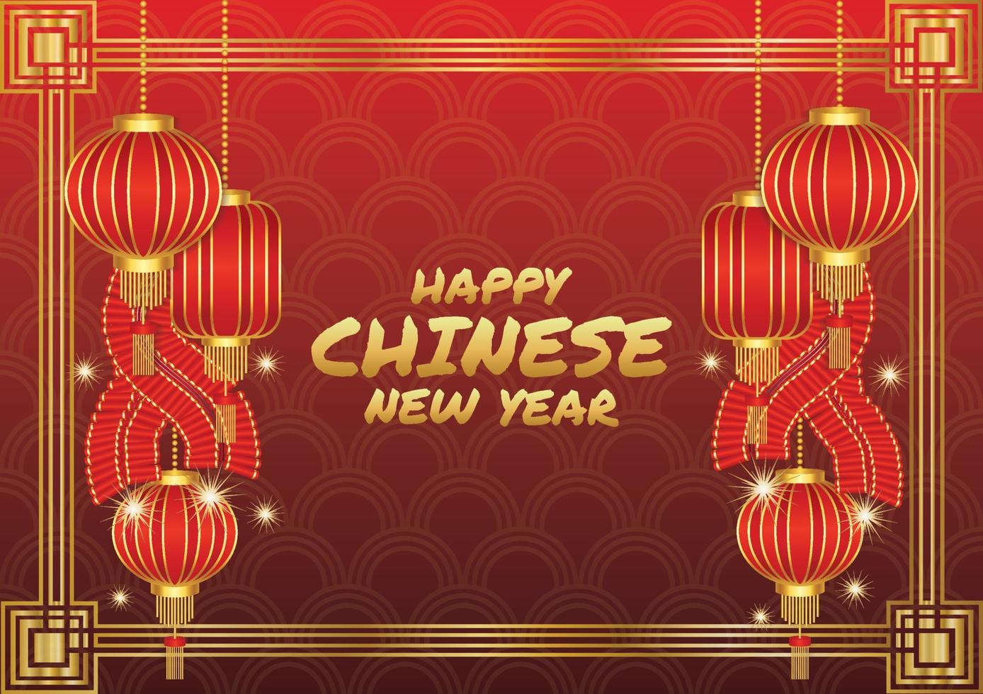 chinese new year art red background vector