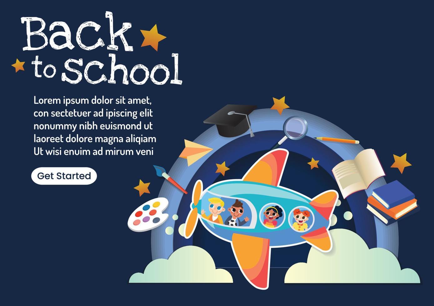 cute kids character back to school design vector