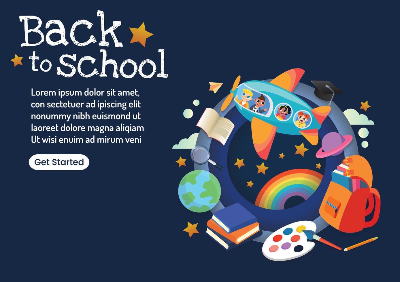 back to school banner design vector