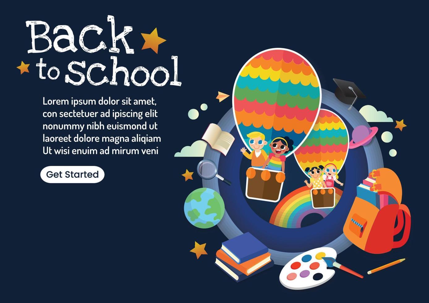 back to school banner vector design