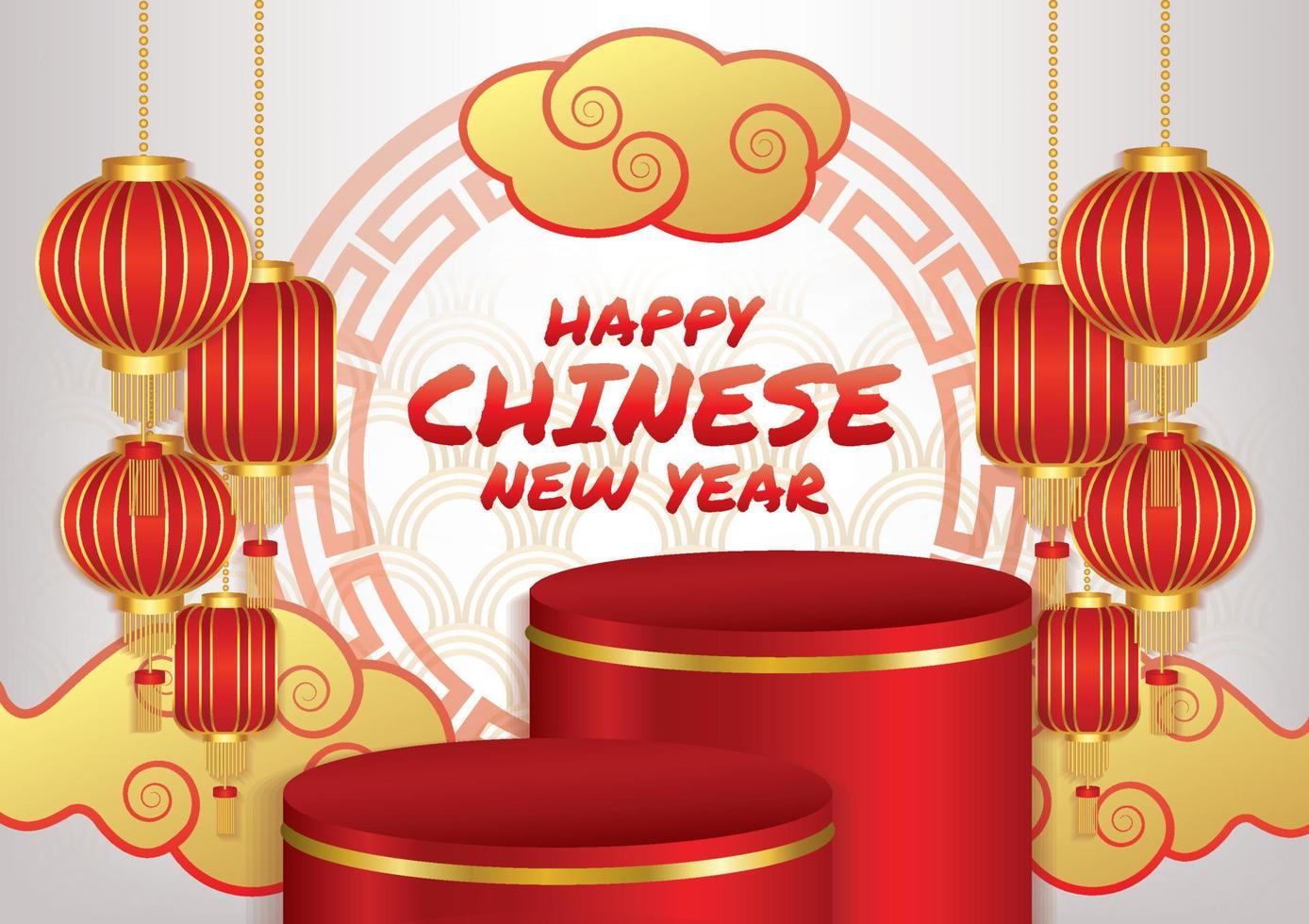 chinese new year vector red background design