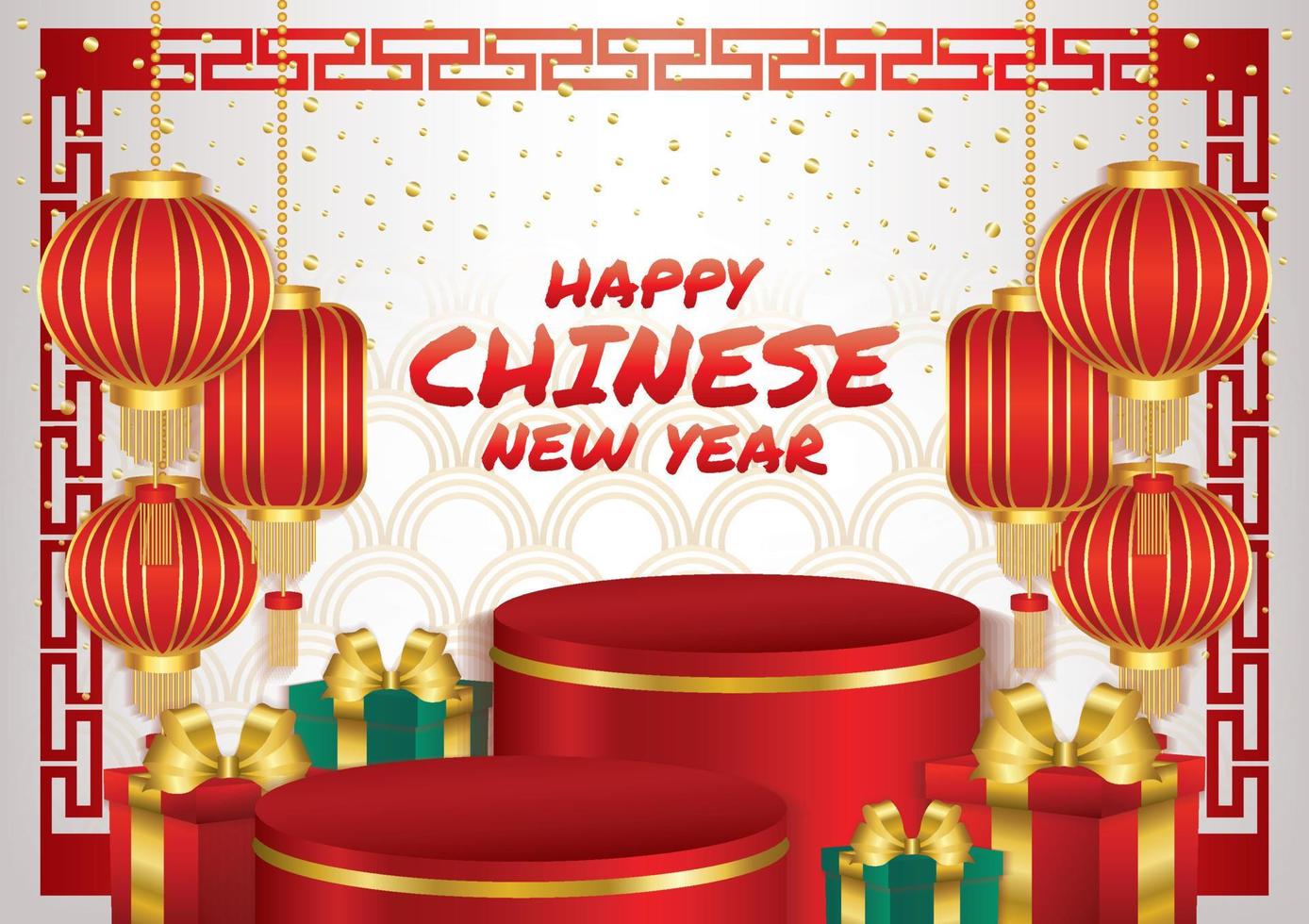 happy chinese new year art vector banner design