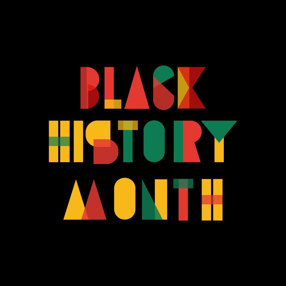 black history month with block abstract font style. black history month banner. vector design
