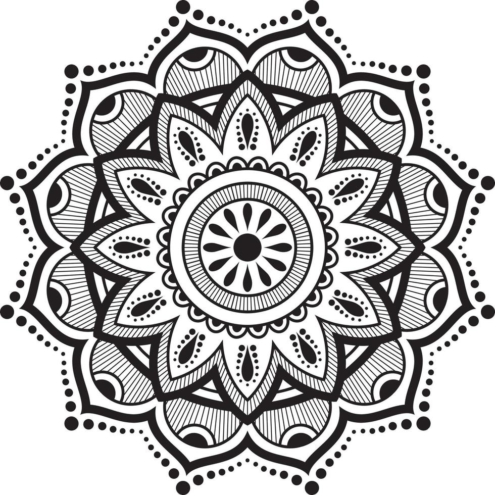 Black Mandala for Design vector