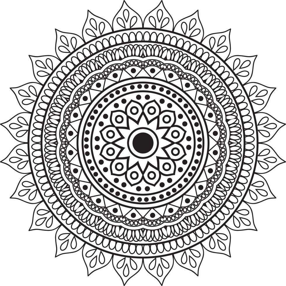 Black Mandala for Design vector