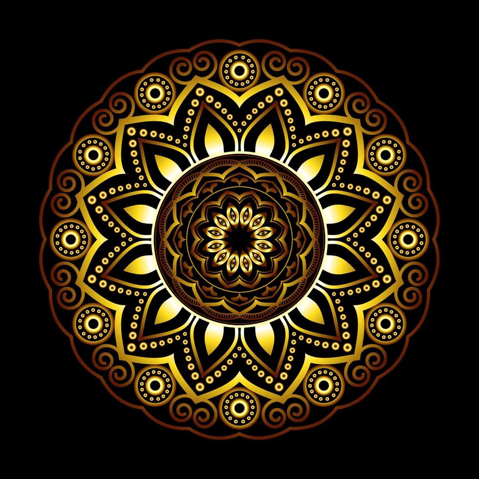 Golden color Luxury mandala design vector