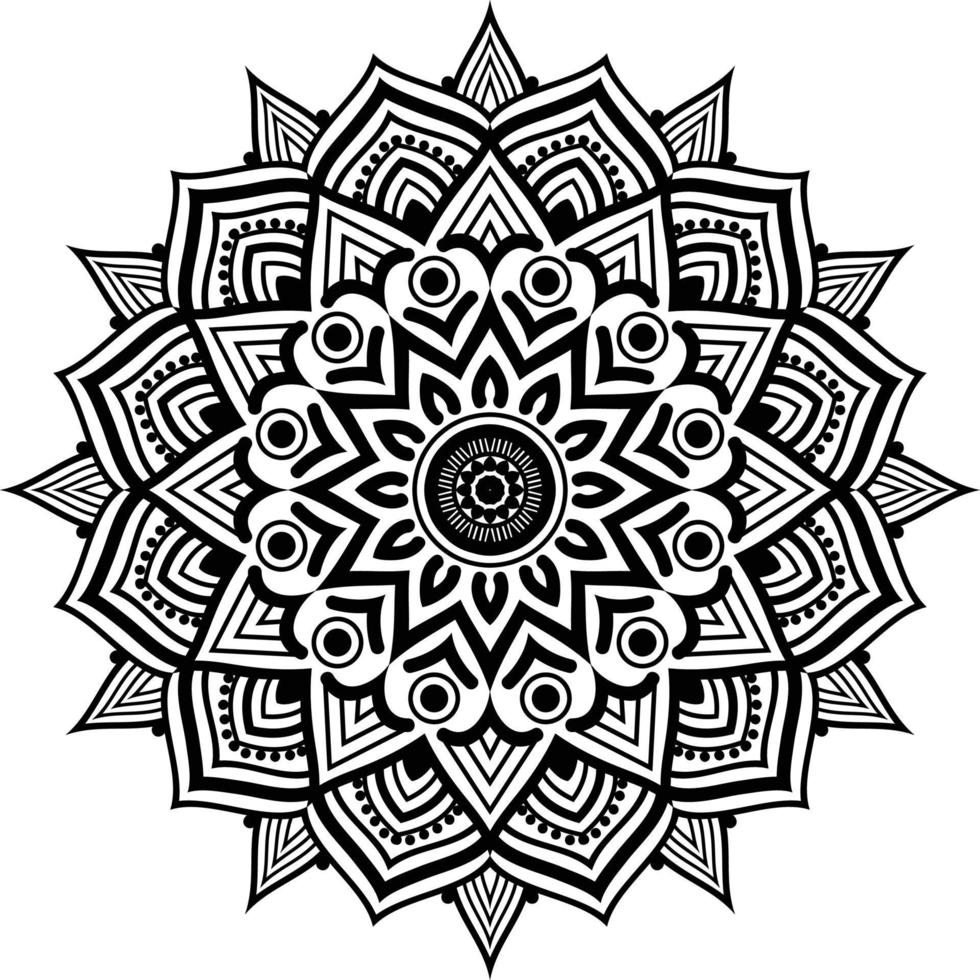 Black Mandala for Design vector