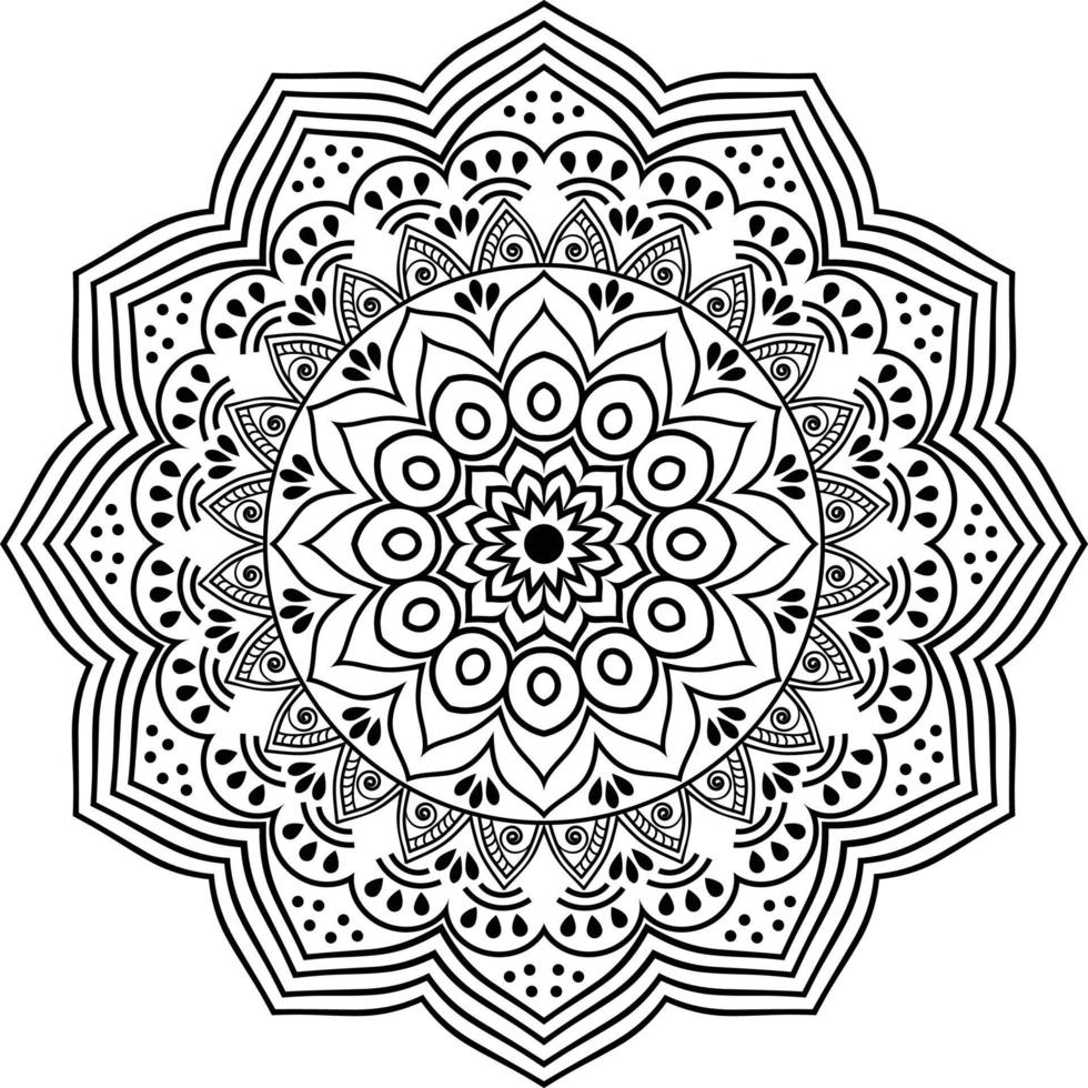 Black Mandala for Design vector