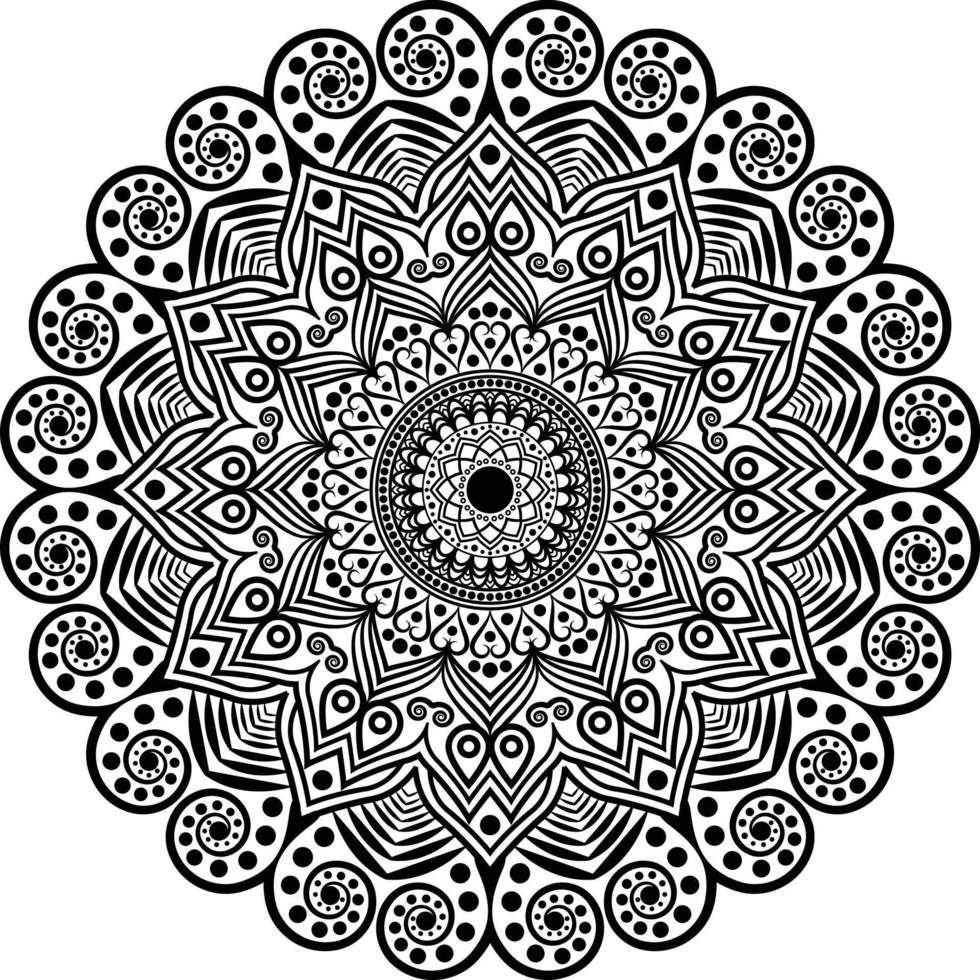 mandala negro para el diseño vector