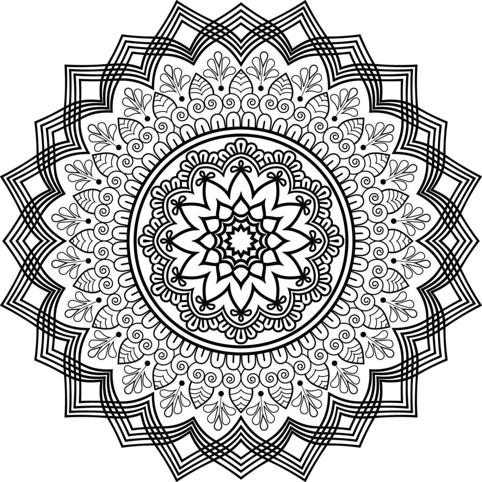 Black Mandala for Design vector