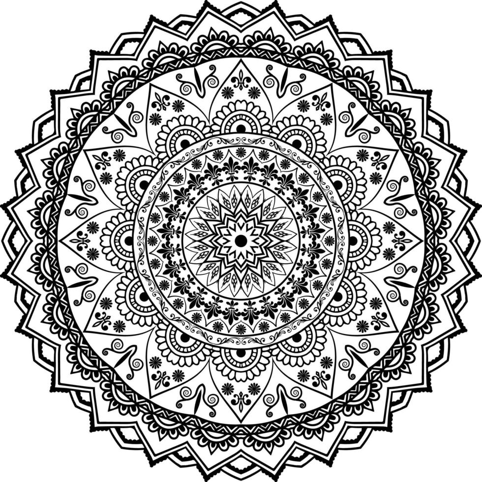 mandala negro para el diseño vector