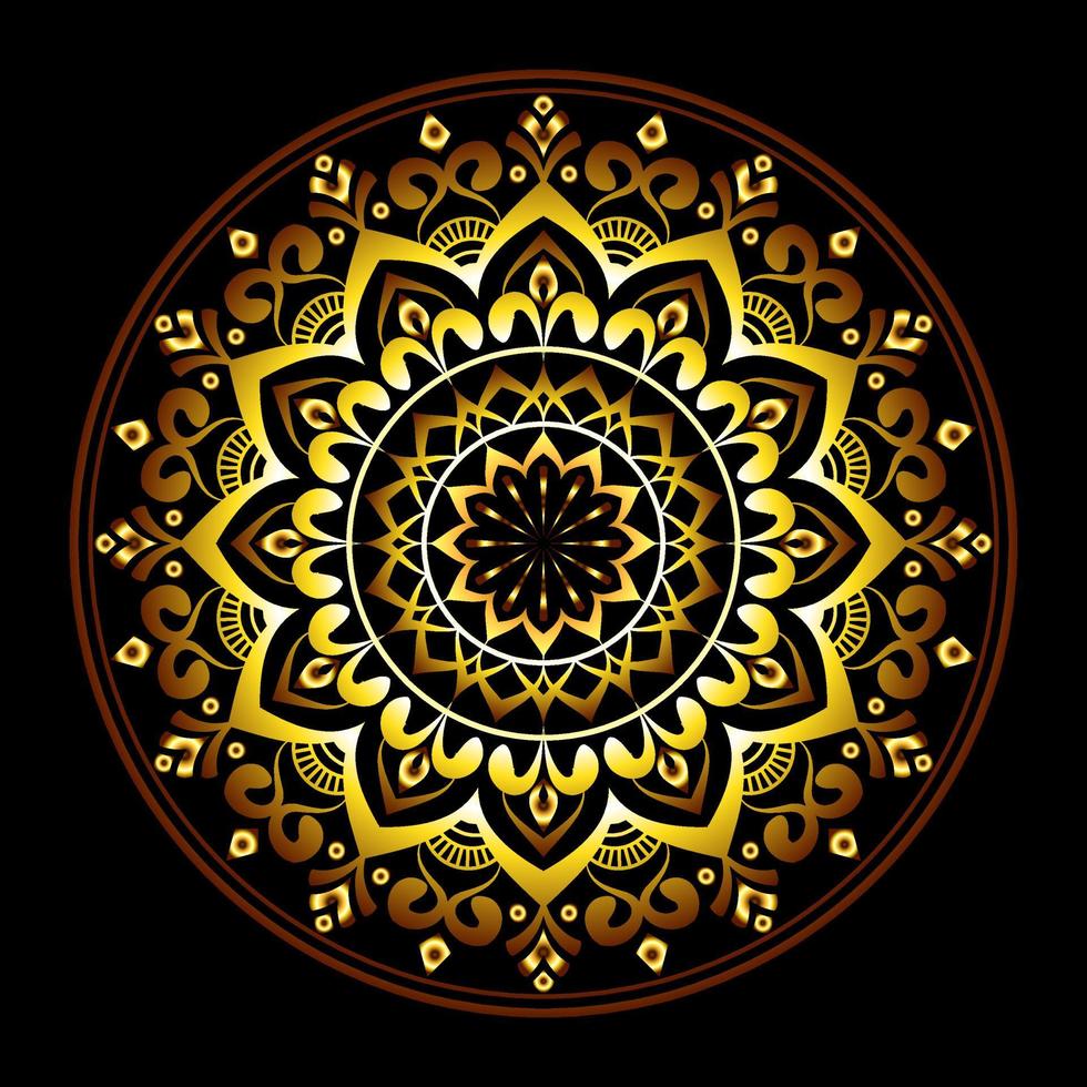 diseño de mandala de lujo de color dorado vector