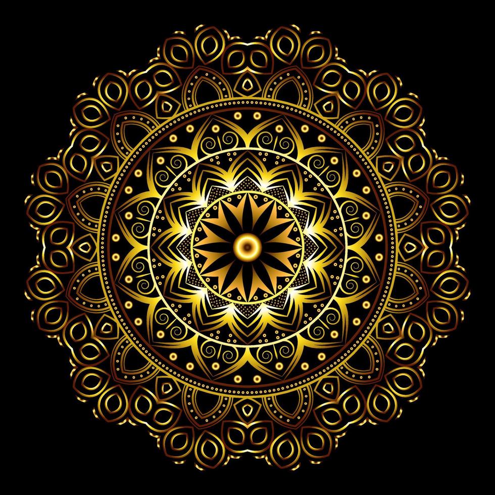 Golden color Luxury mandala design vector