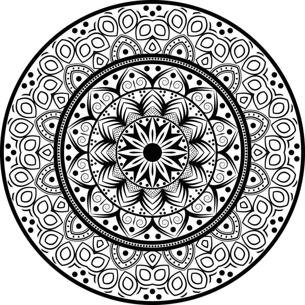 mandala negro para el diseño vector