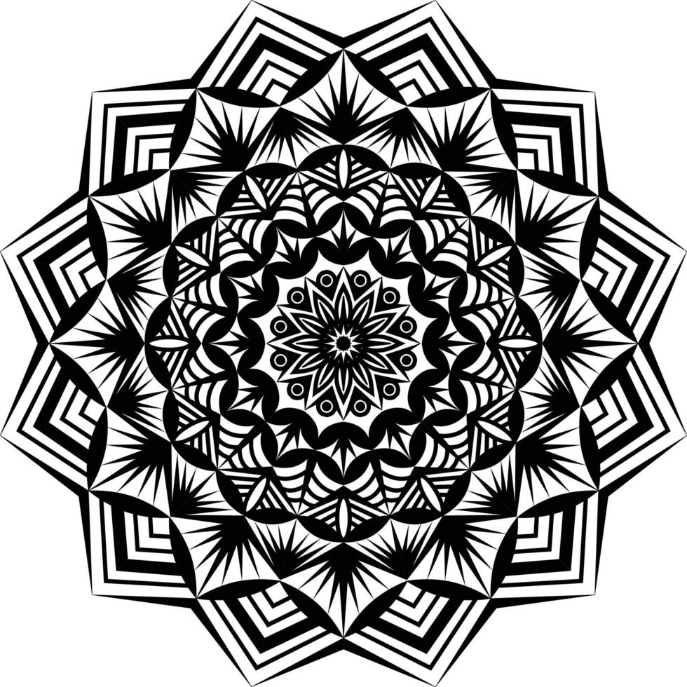 Black Mandala for Design vector