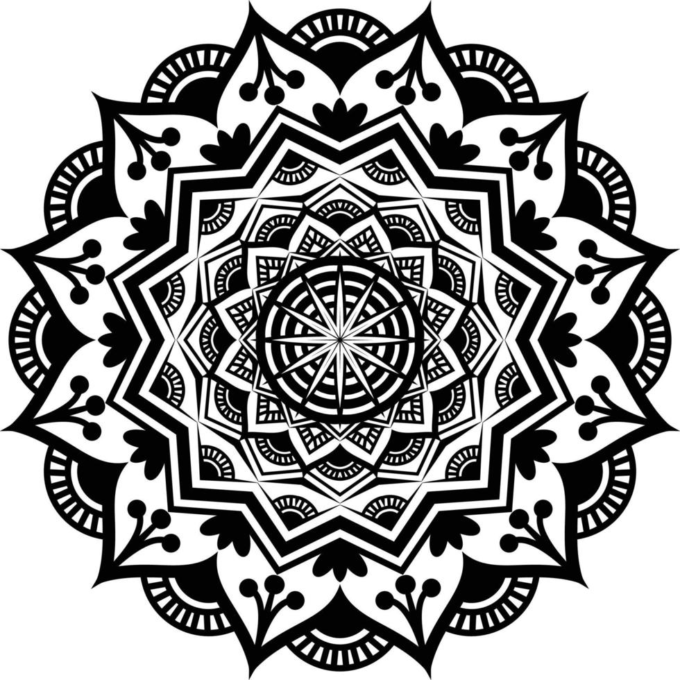 Black Mandala for Design vector