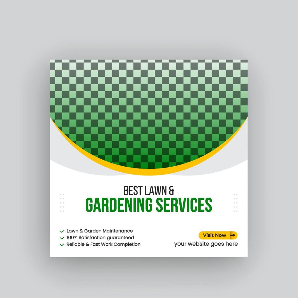 Lawn garden or landscaping social media post and web banner template Free download vector