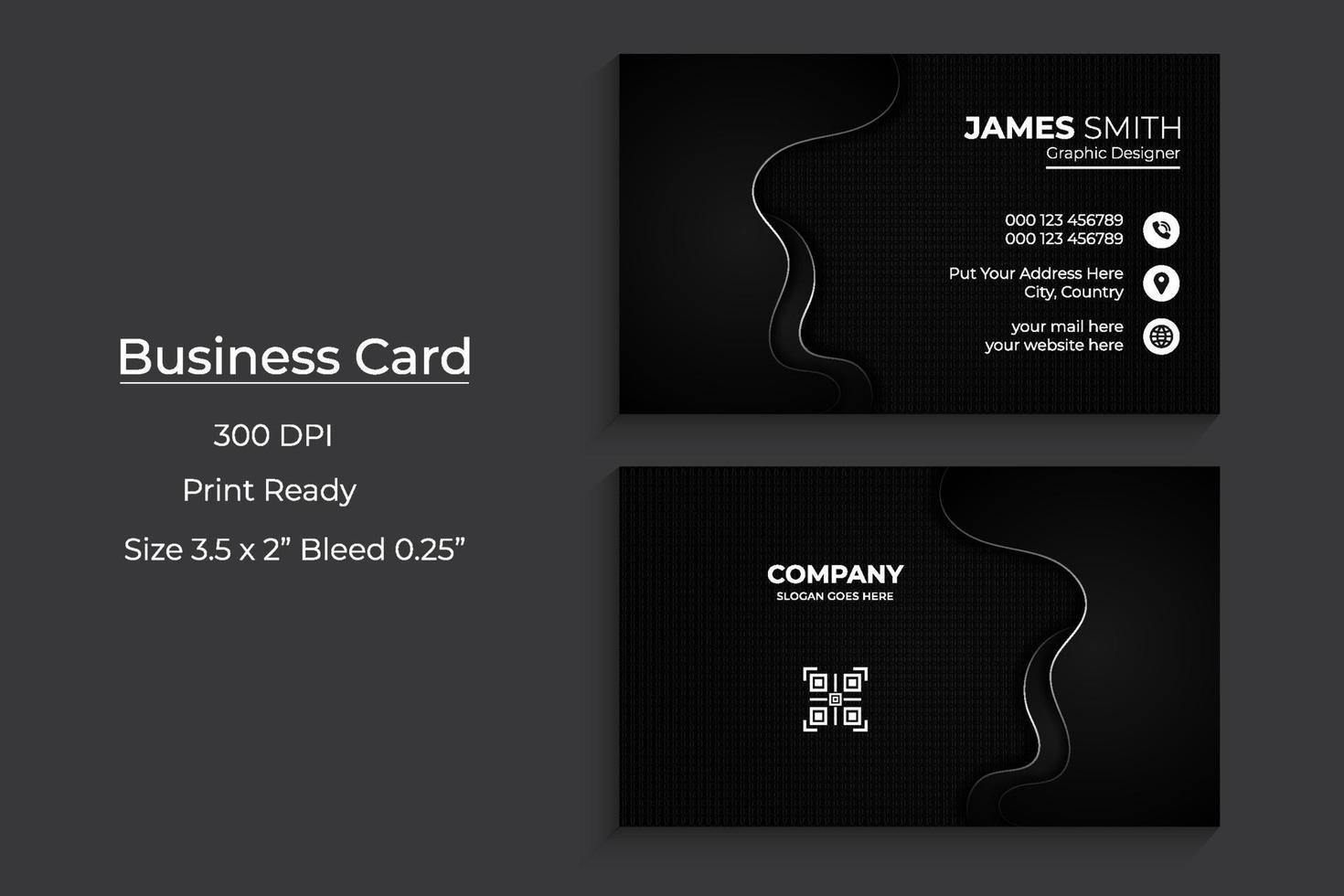 Modern abstract clean and simple business card template, Horizontal name card, Stylish stationery design and visiting card, Creative and professional business card design template Pro download vector